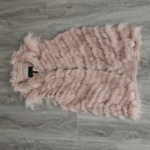 BCBG Max Azria genuine fur vest blush color womens M